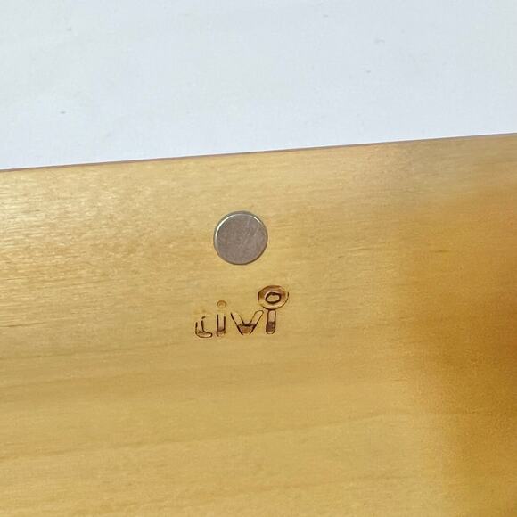 Tivi Colorado Wooden Clutch Handbag Purse Clam Shell Wood Grain Magnet Closure - Picture 7 of 10